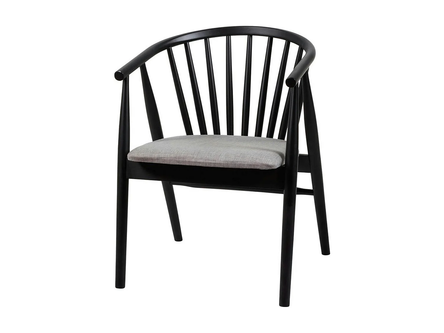 Chaise noire à barreaux - tissu gris TENA