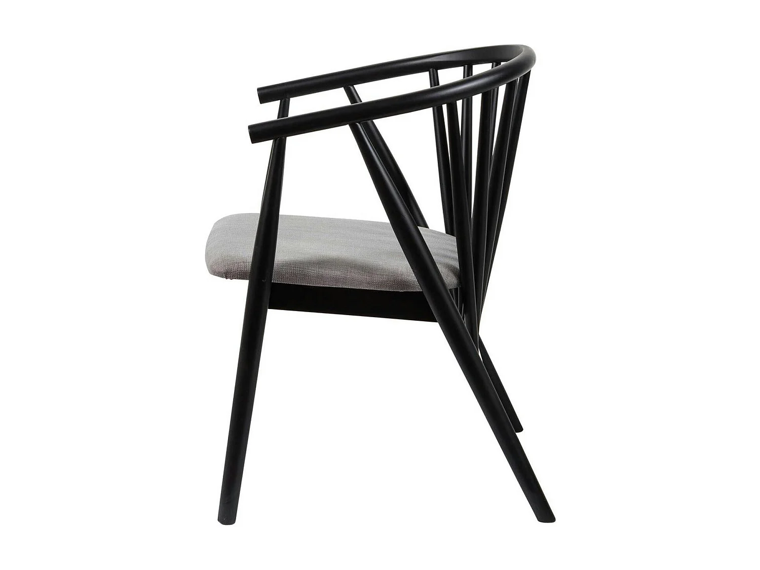 Chaise noire à barreaux - tissu gris TENA