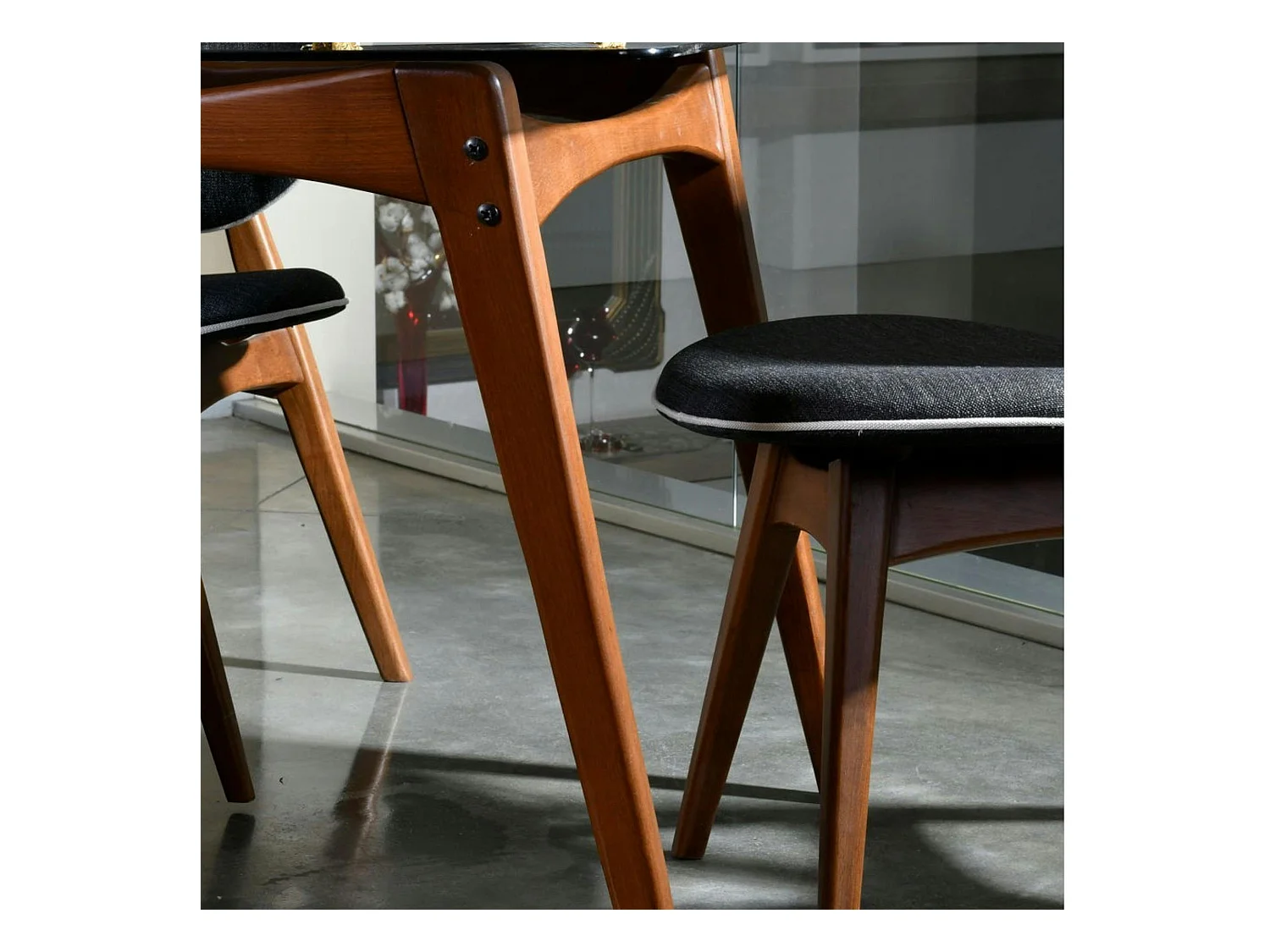 Chaise médaillon grise - style moderne (lot de 2) DILI