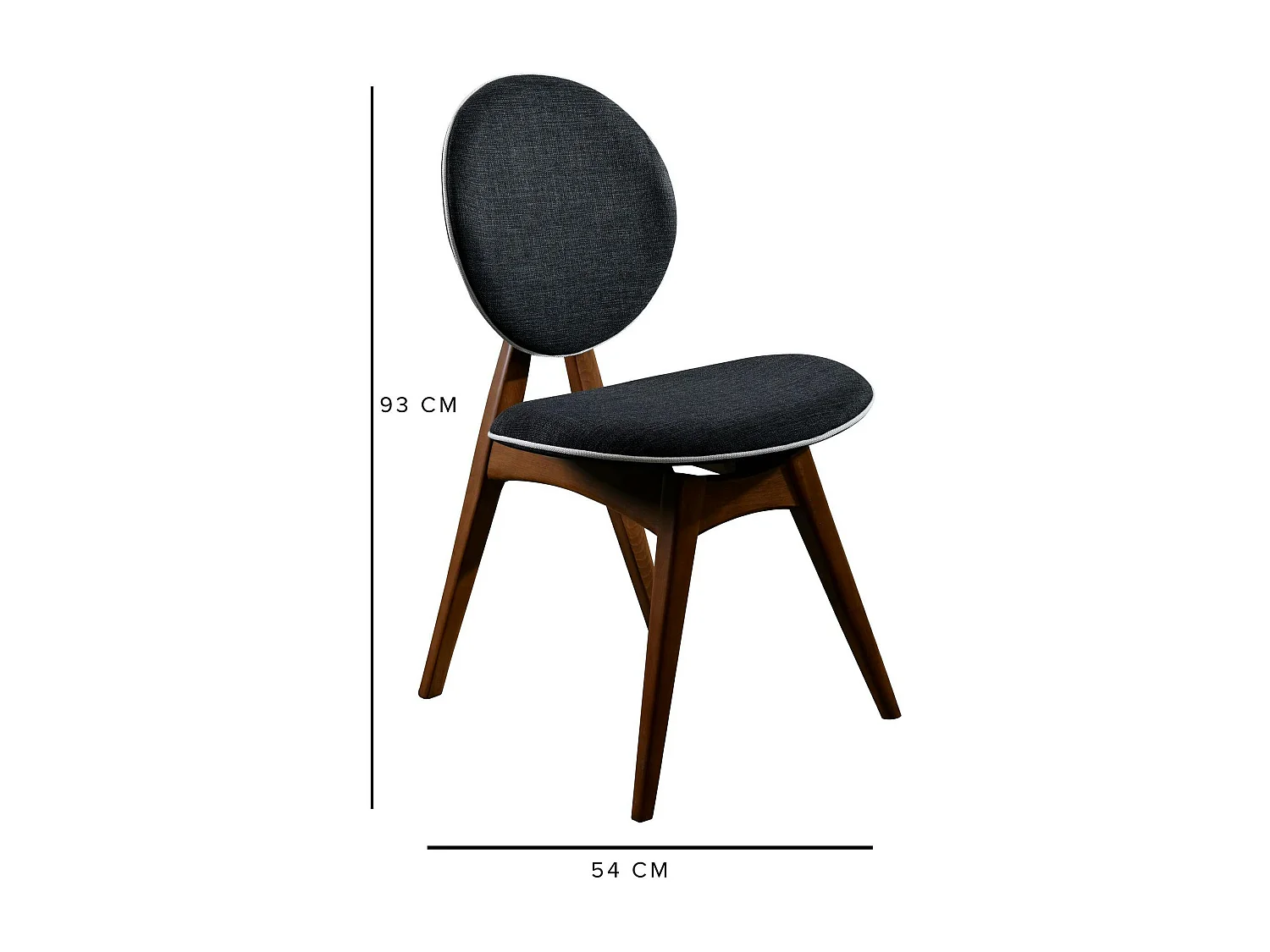 Chaise médaillon grise - style moderne (lot de 2) DILI