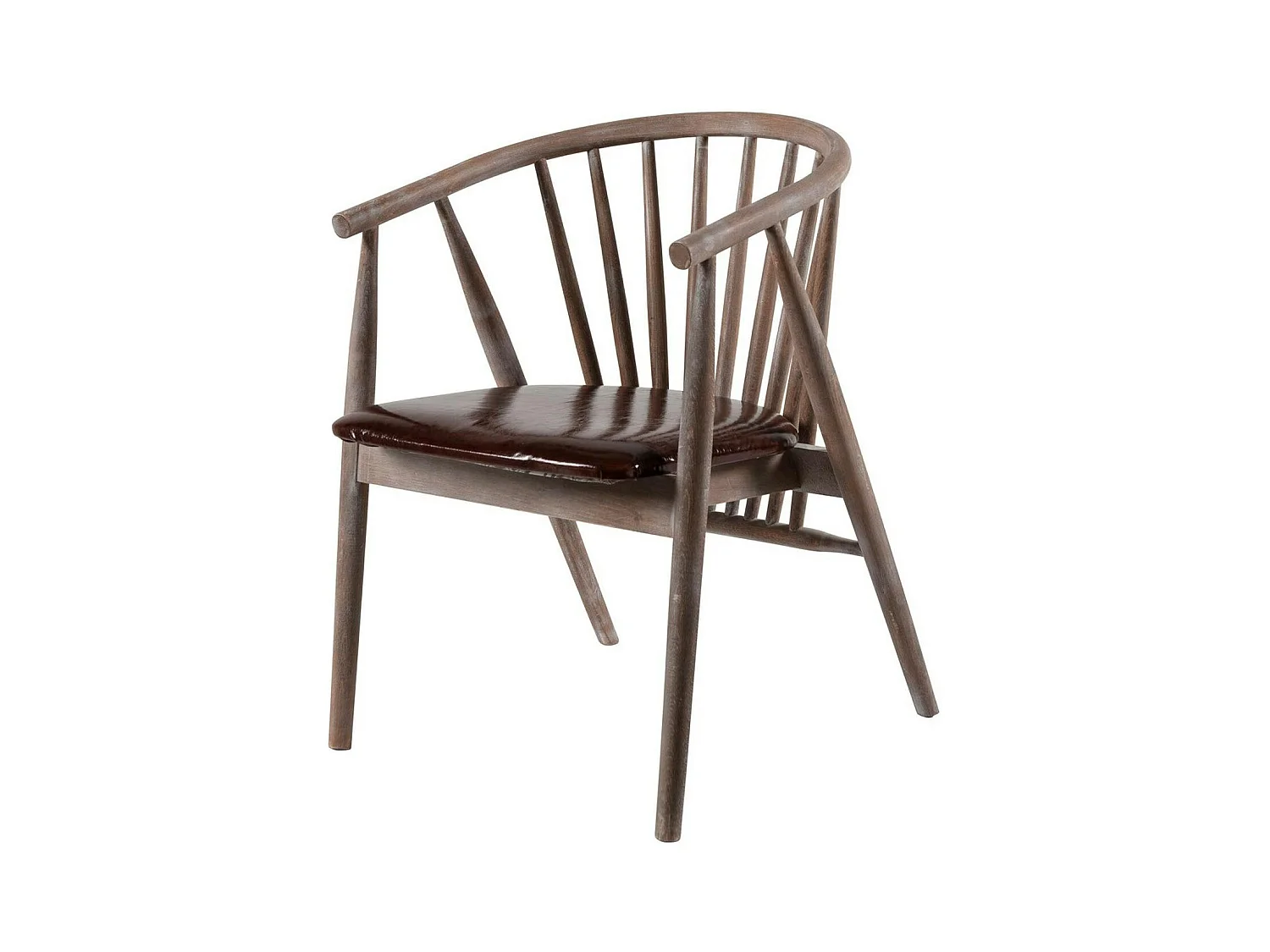 Chaise à barreaux en bois brun - assise assortie TENA