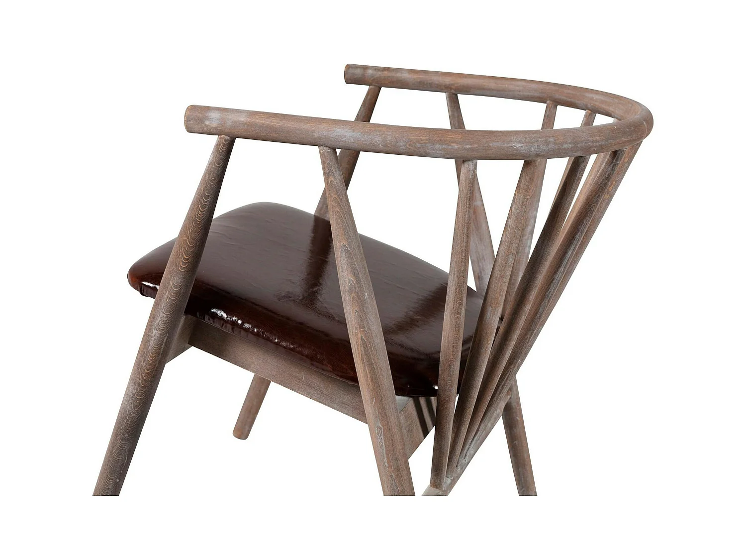 Chaise à barreaux en bois brun - assise assortie TENA