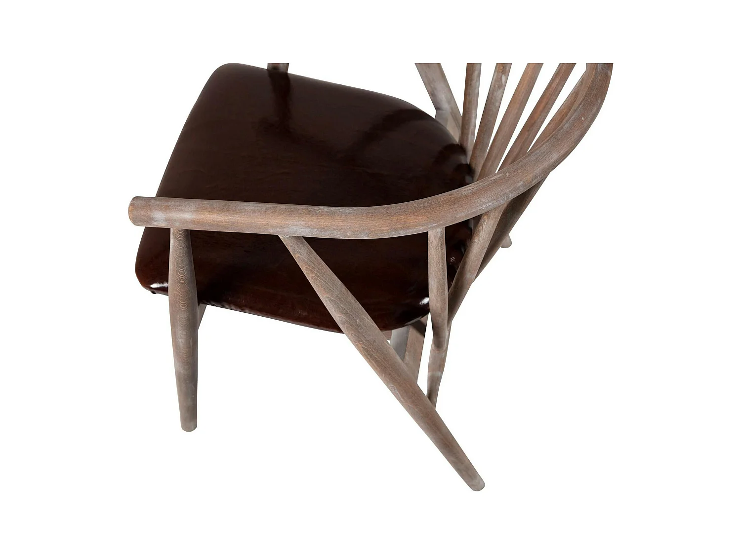 Chaise à barreaux en bois brun - assise assortie TENA