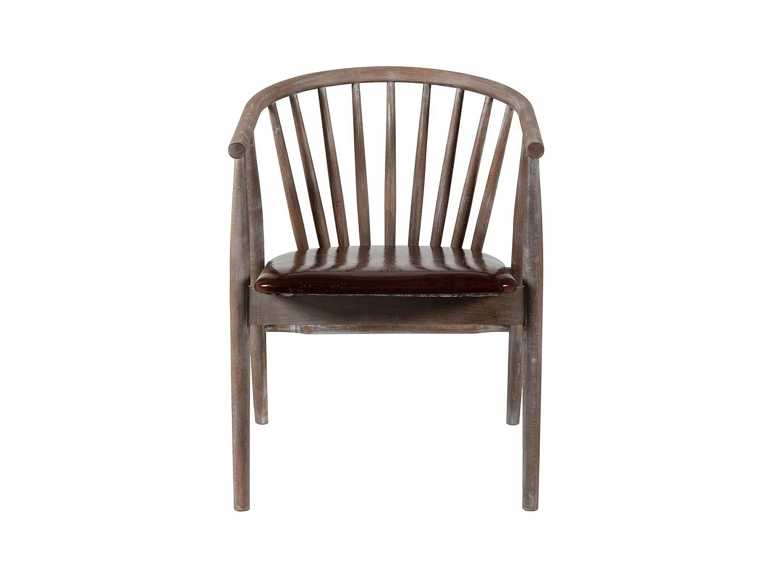 Chaise à barreaux en bois brun - assise assortie TENA