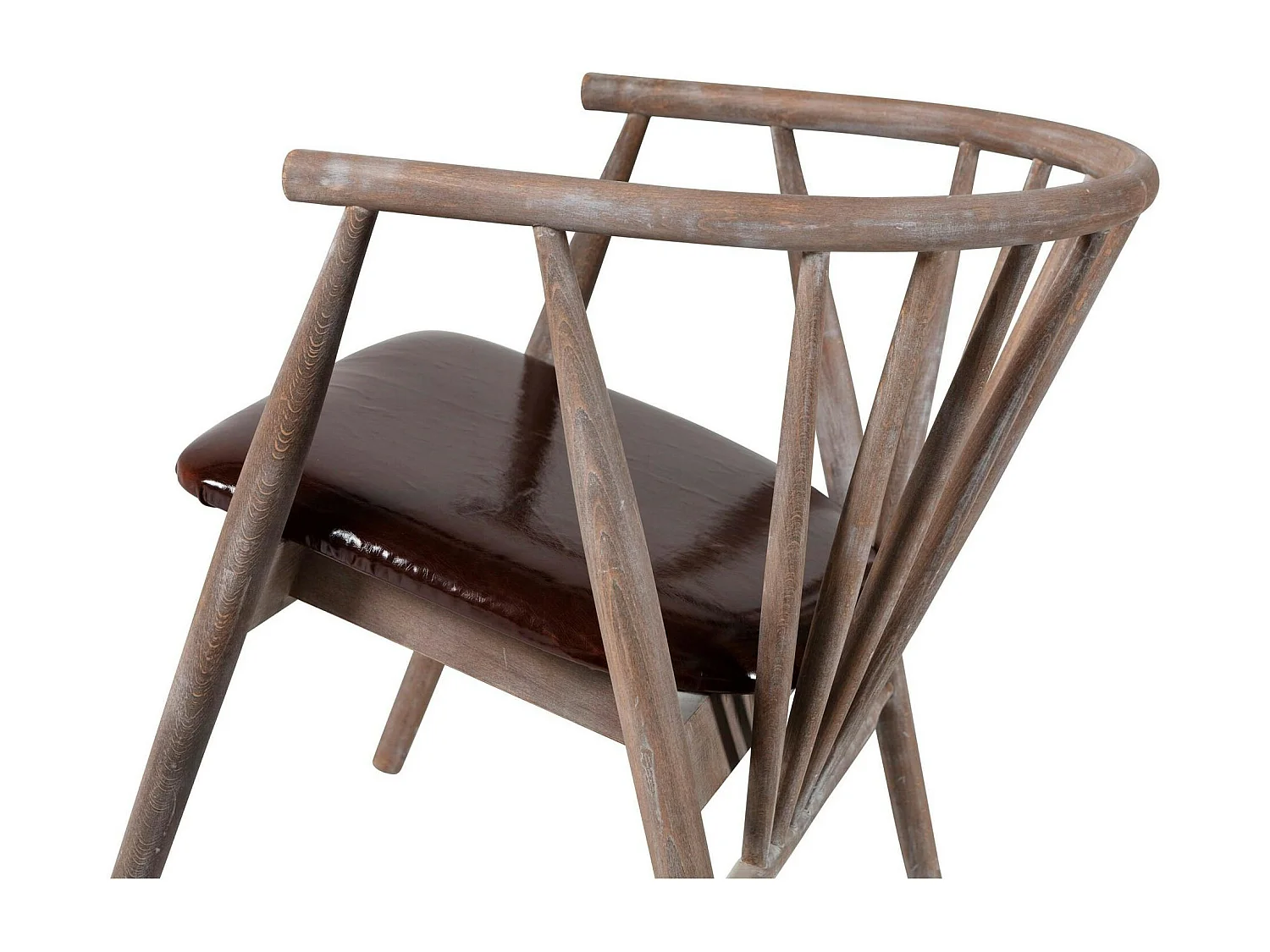 Chaise à barreaux en bois brun - assise assortie TENA