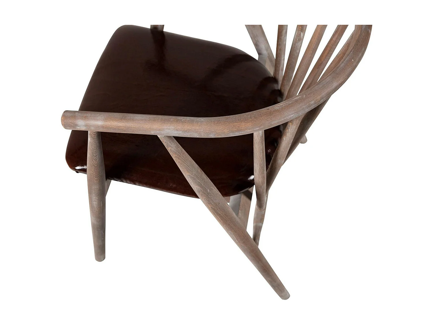 Chaise à barreaux en bois brun - assise assortie TENA