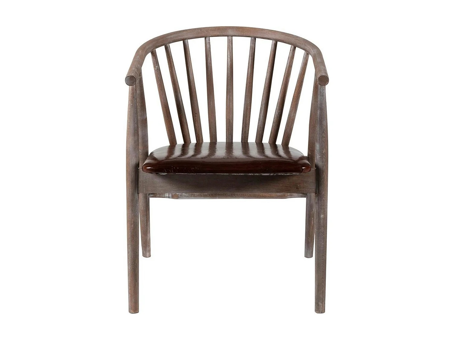 Chaise à barreaux en bois brun - assise assortie TENA