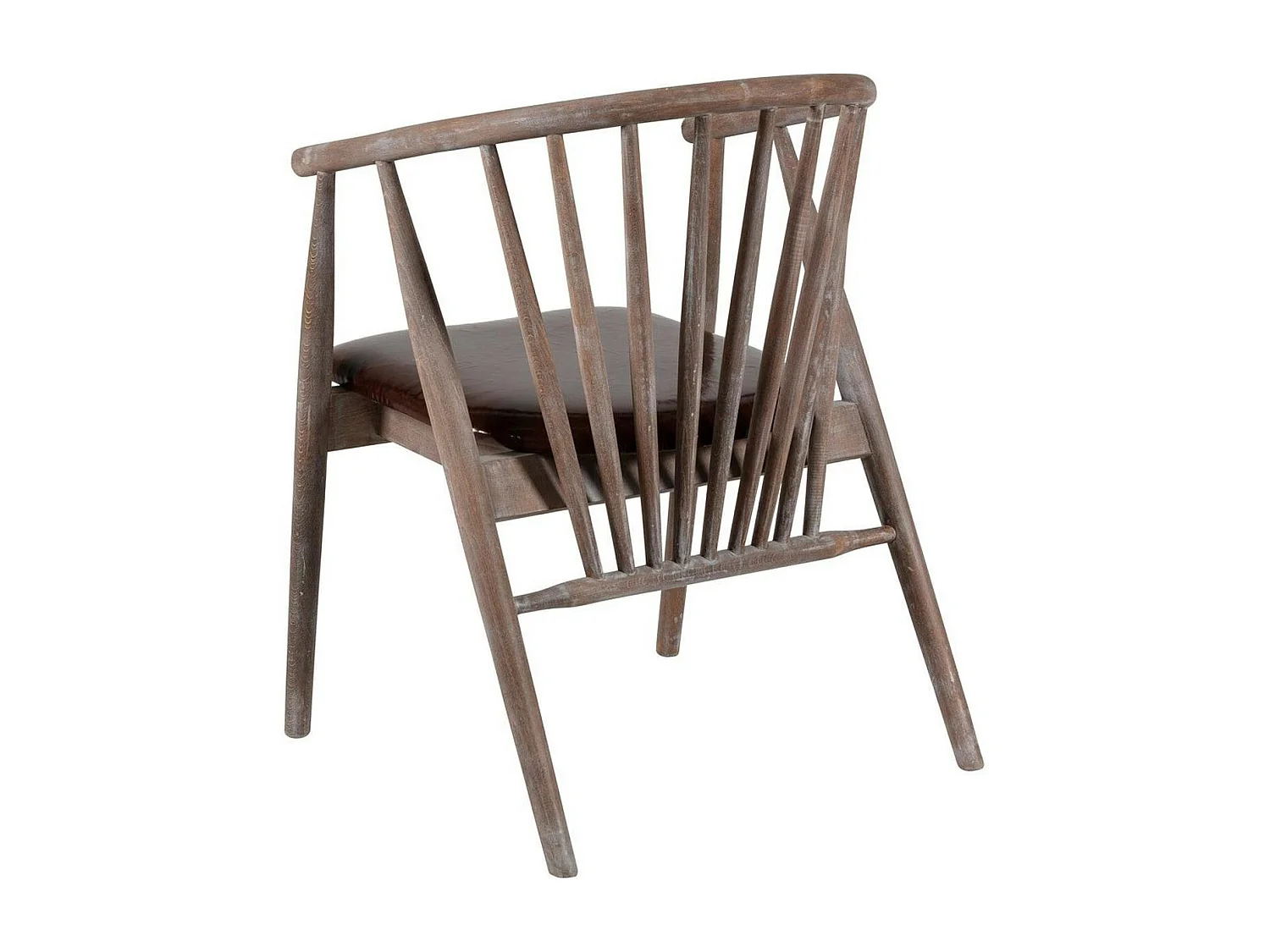 Chaise à barreaux en bois brun - assise assortie TENA