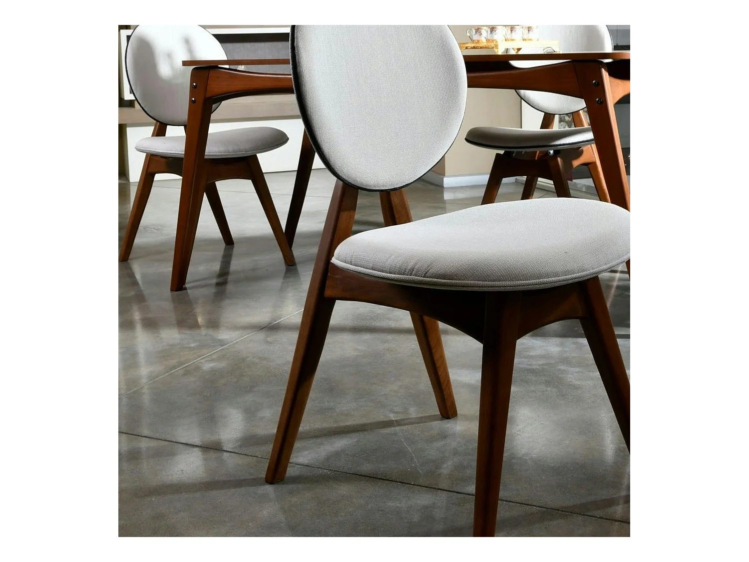 Chaise médaillon écrue - style moderne (lot de 2) DILI