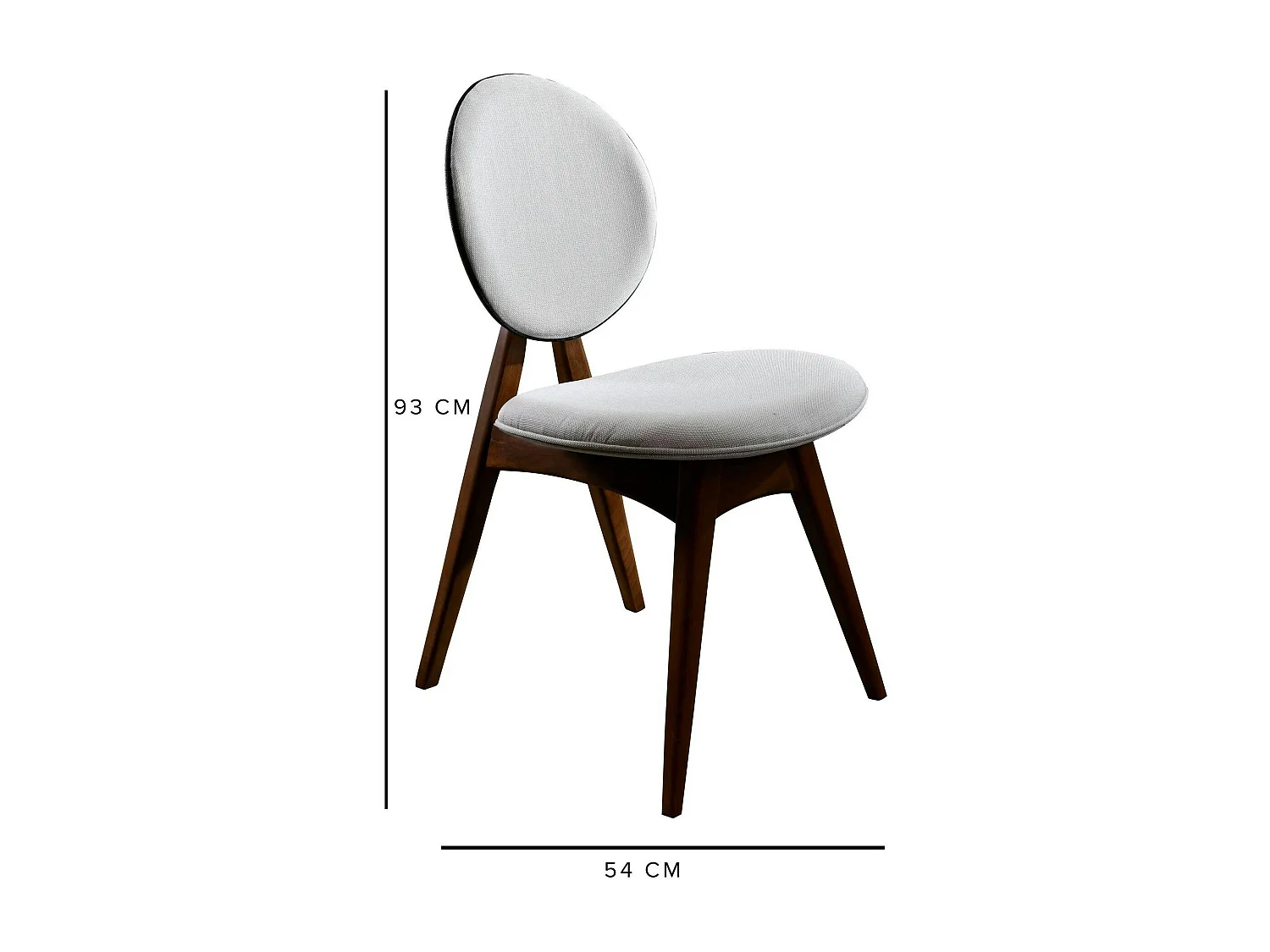 Chaise médaillon écrue - style moderne (lot de 2) DILI