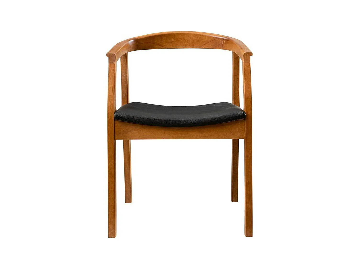 Chaise en bois ronde - assise noire TENA