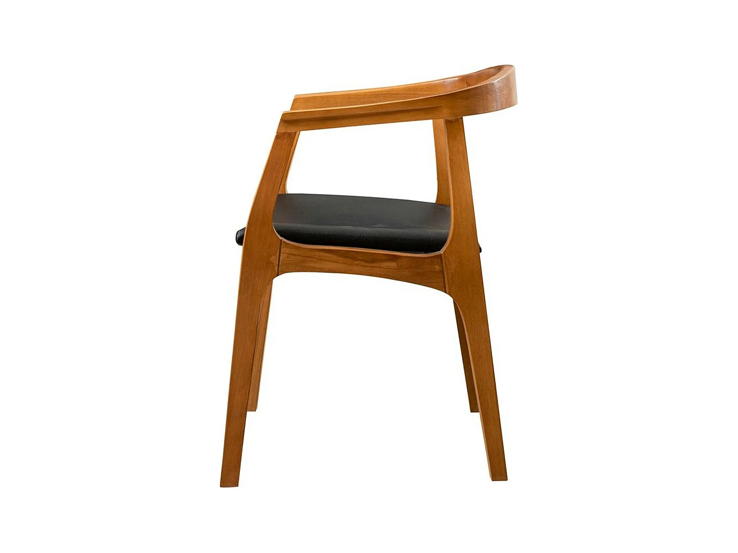 Chaise en bois ronde - assise noire TENA