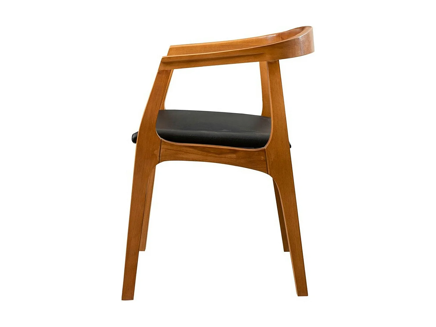 Chaise en bois ronde - assise noire TENA