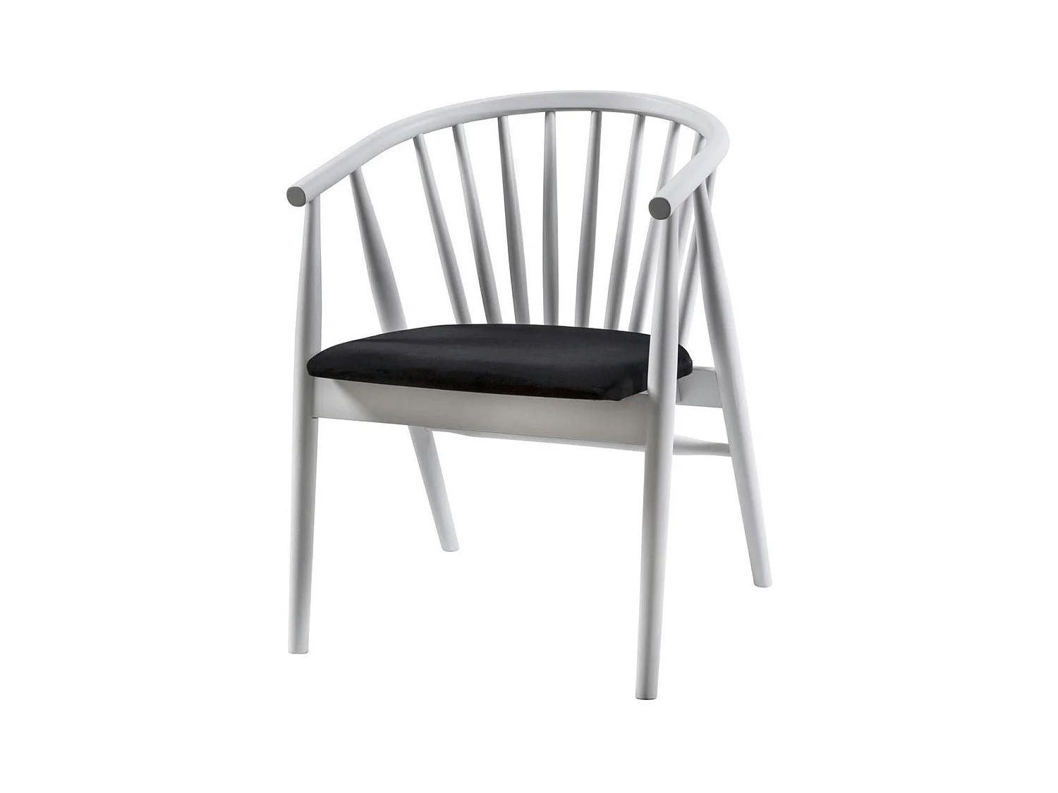 Chaise blanche à barreaux - velours noir TENA