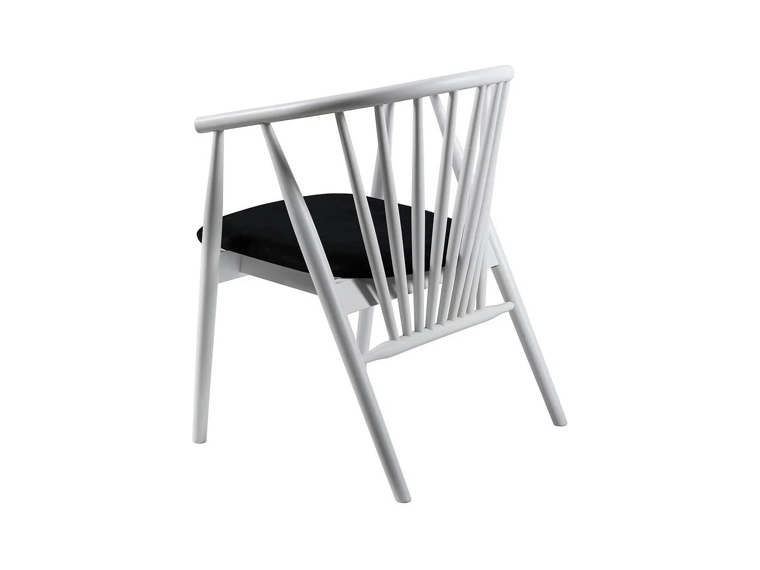 Chaise blanche à barreaux - velours noir TENA