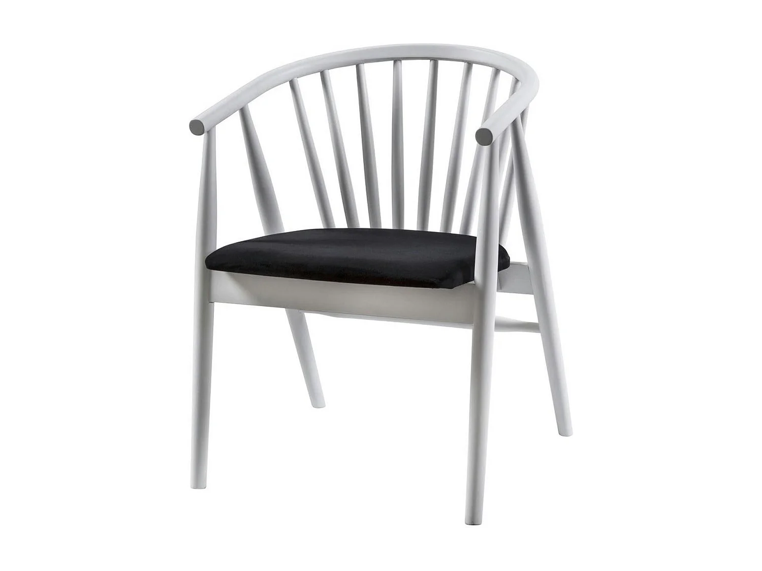 Chaise blanche à barreaux - velours noir TENA