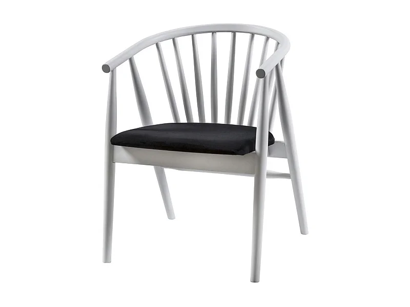 Chaise blanche à barreaux - velours noir TENA