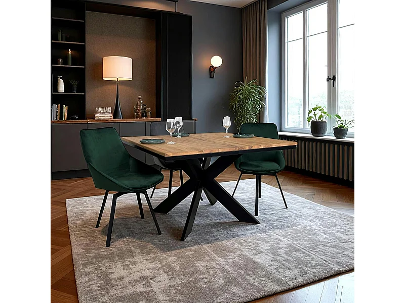Table carrée extensible en chêne huilé 120 cm PALERME