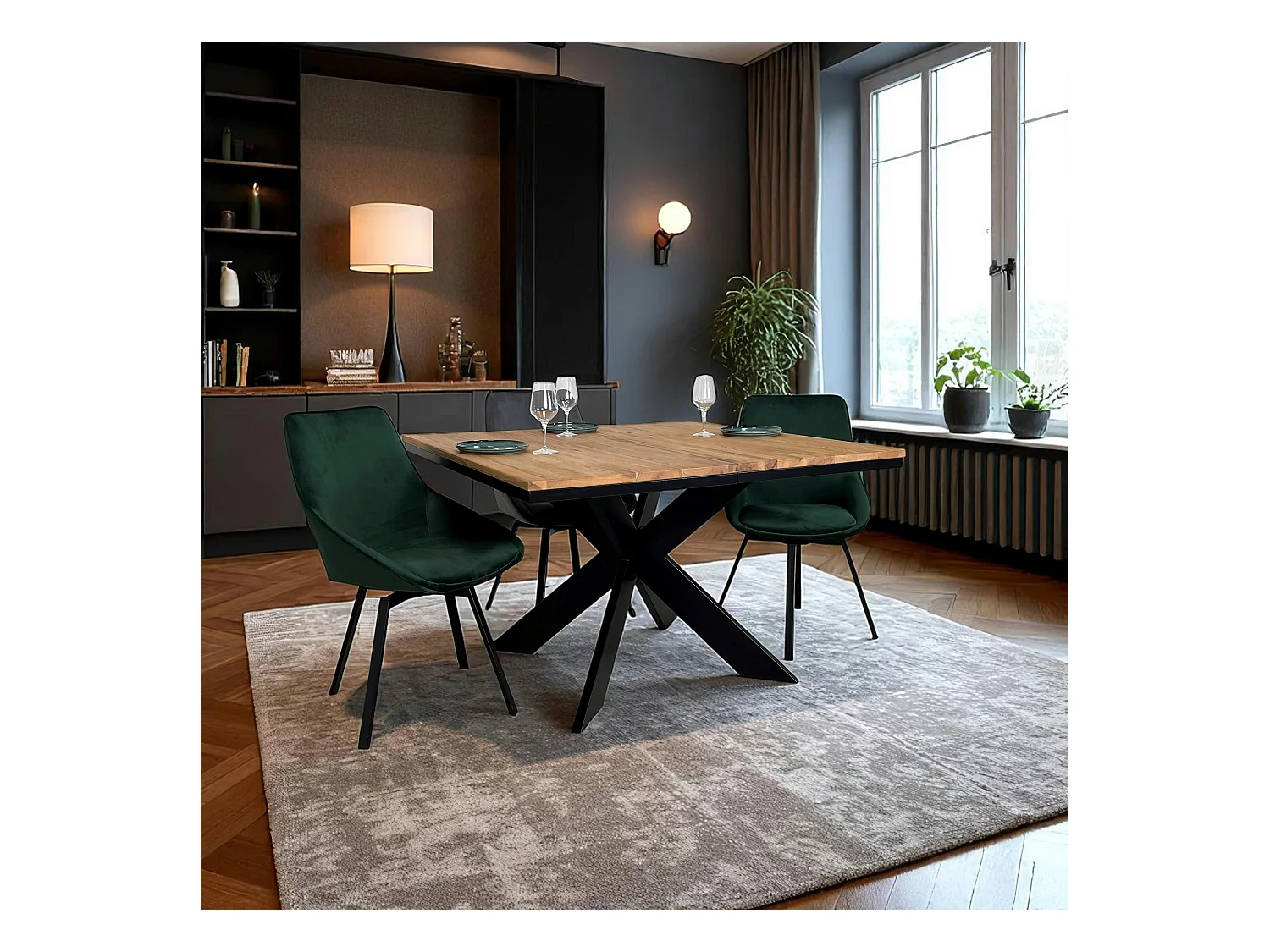 Table carrée extensible en chêne huilé 120 cm PALERME