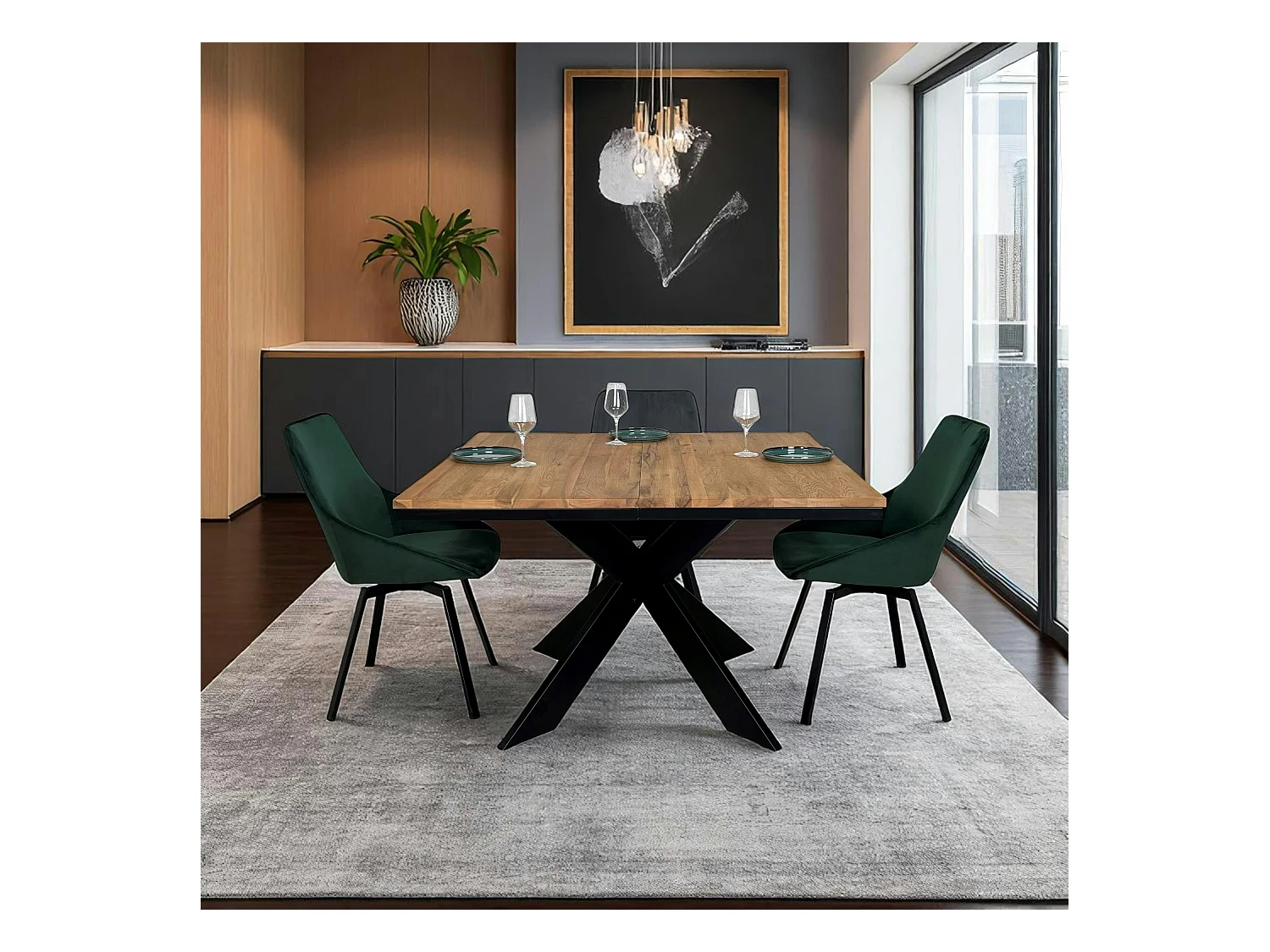 Table carrée extensible en chêne huilé 120 cm PALERME