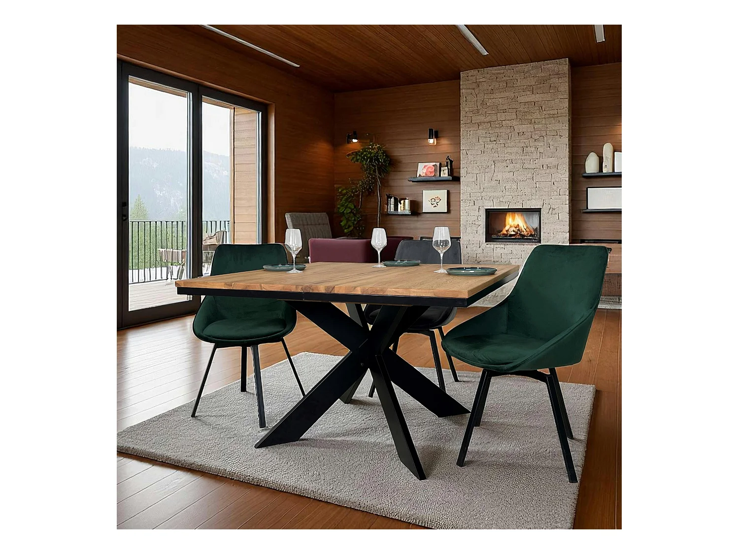 Table carrée extensible en chêne huilé 120 cm PALERME