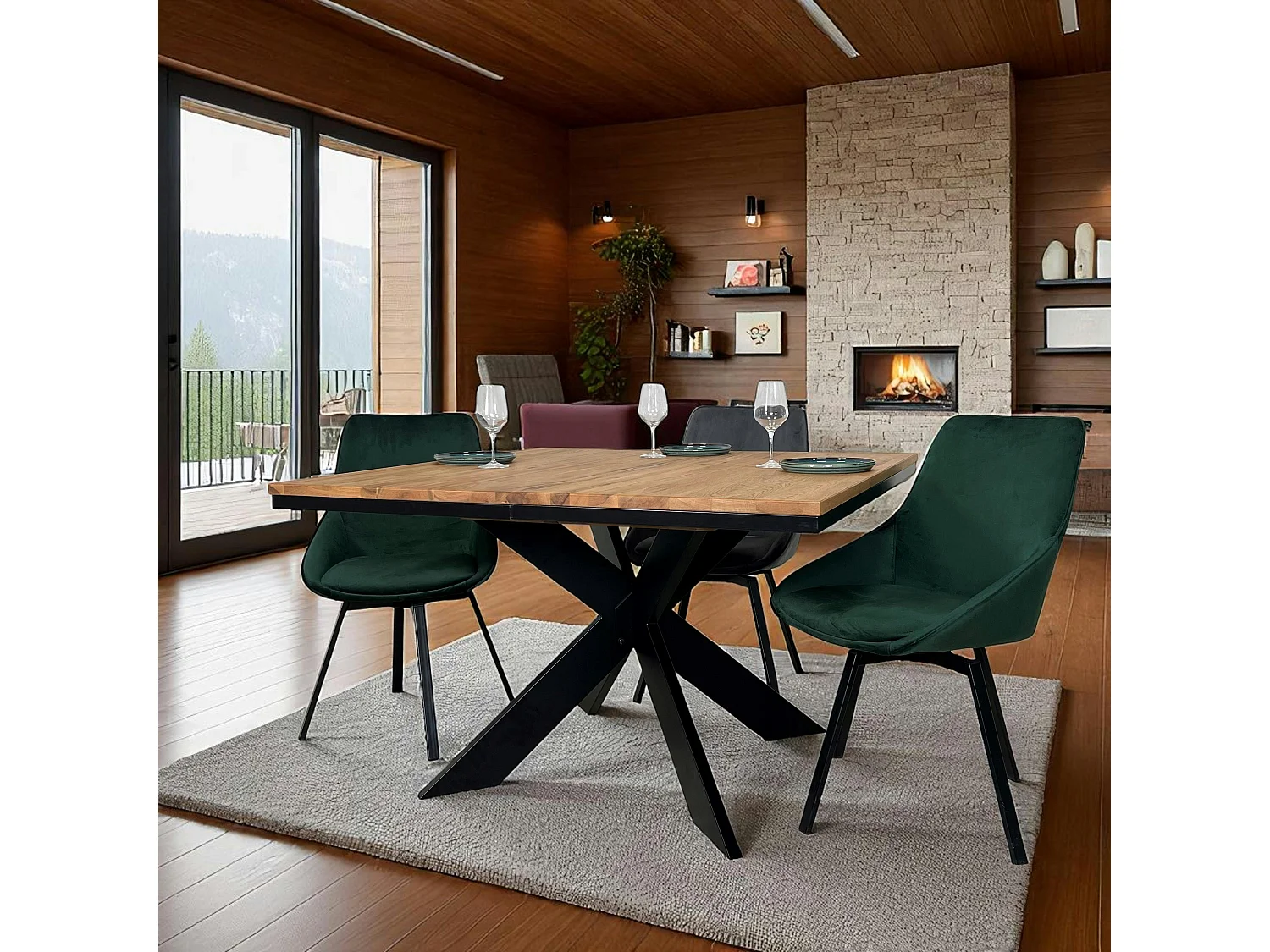 Table carrée extensible en chêne huilé 120 cm PALERME