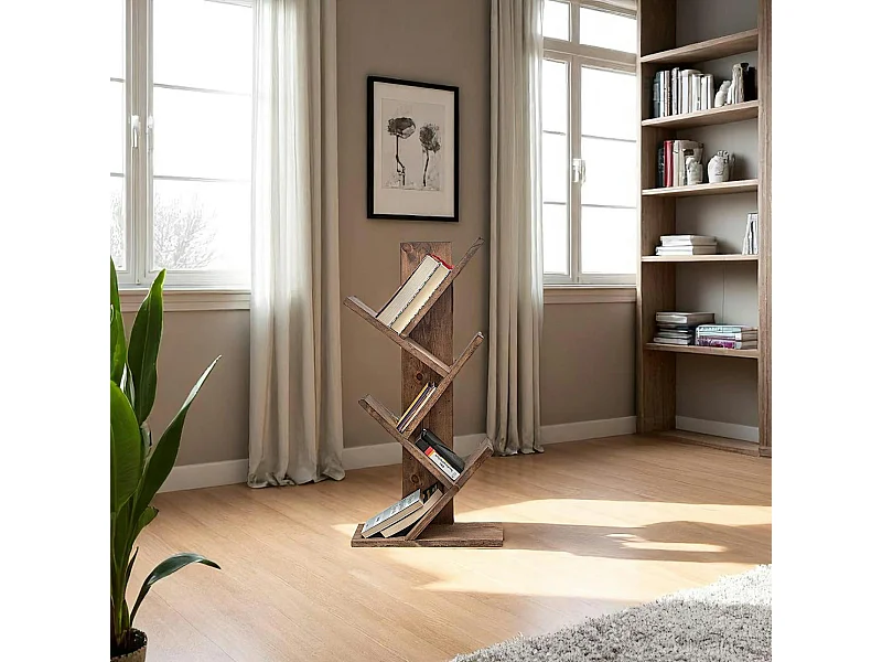 Etagère design en bois - forme arbre, 6 niveaux LINARES