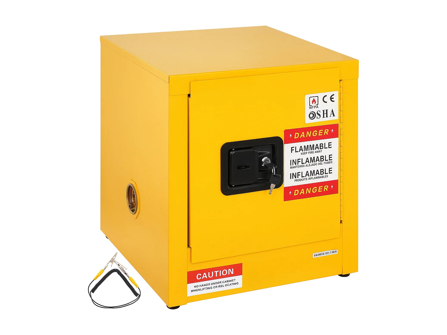 Veiligheidskast, SucceBuy Veiligheidskast voor Ontvlambare Vloeistoffen, 42 L (11 gallon), 43 × 43 × 46 cm