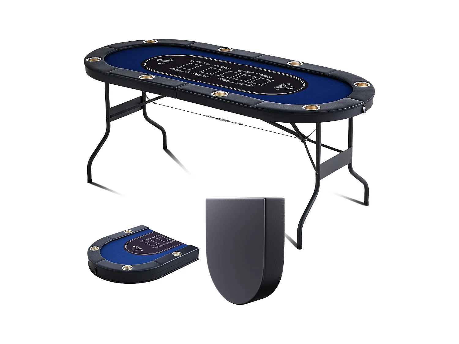 Table SucceBuy de Poker Pliable Ovale pour 8 Joueurs de 183cm, Blackjack de Casino et Texas Holdem