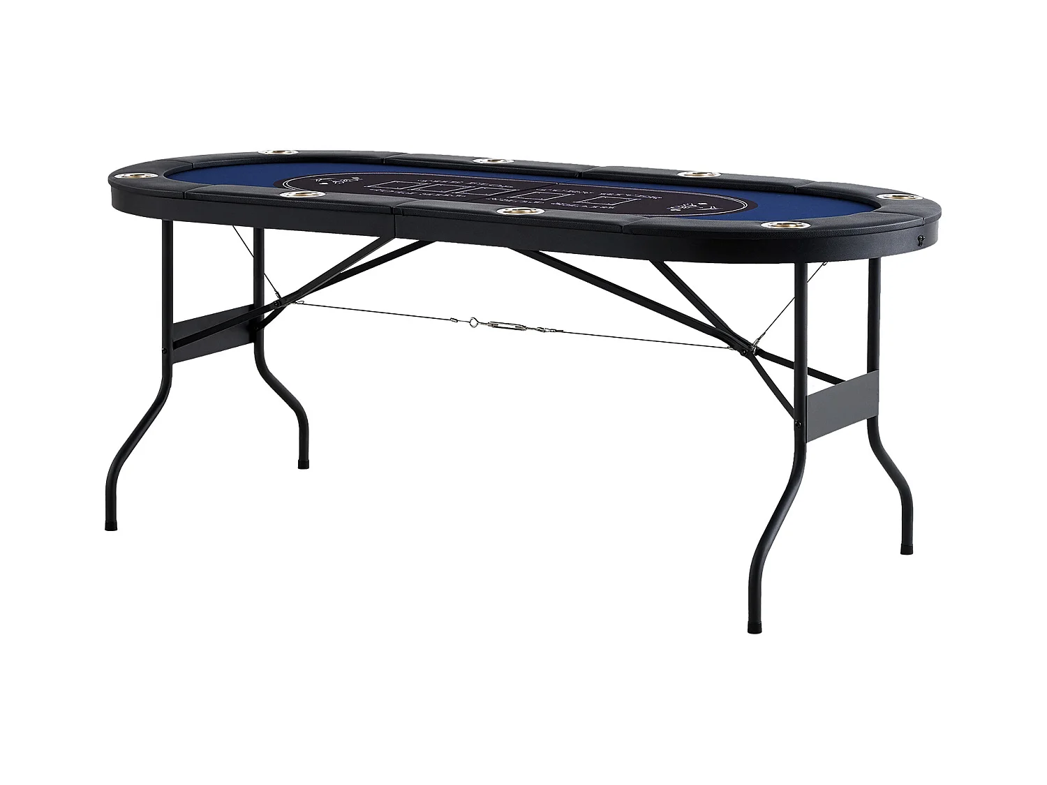Mesa SucceBuy de Poker Plegable Ovalada para 8 Jugadores de 183cm, Blackjack de Casino y Texas Holdem