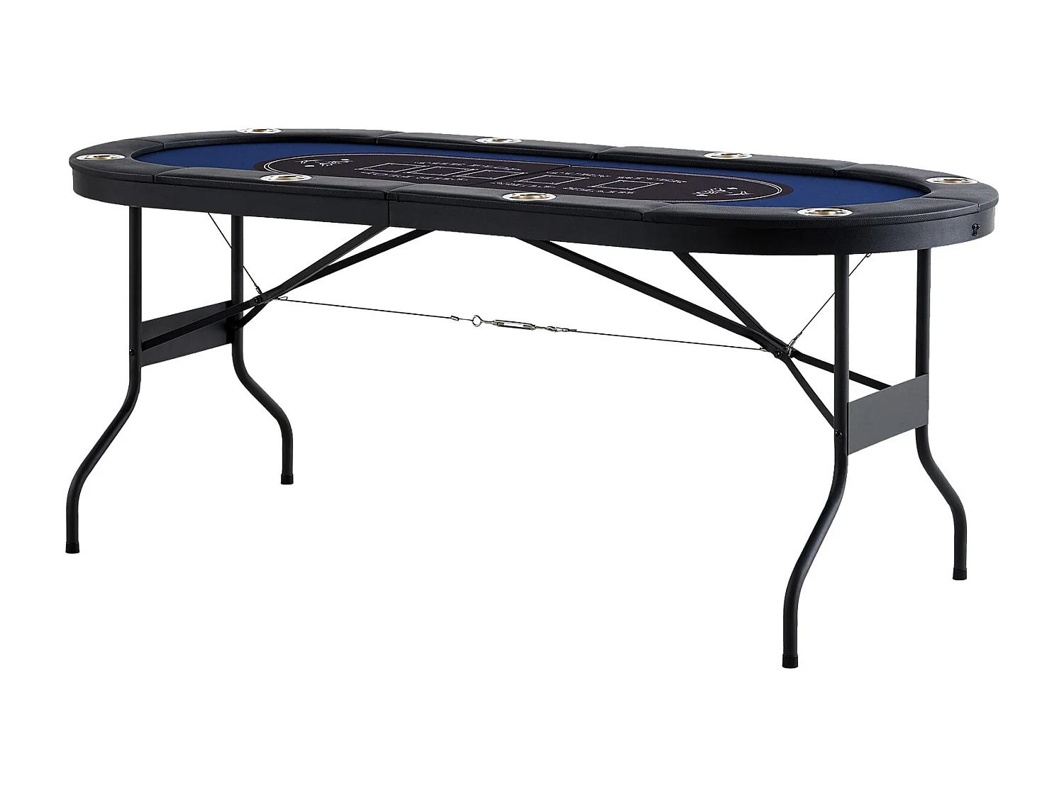 Table SucceBuy de Poker Pliable Ovale pour 8 Joueurs de 183cm, Blackjack de Casino et Texas Holdem