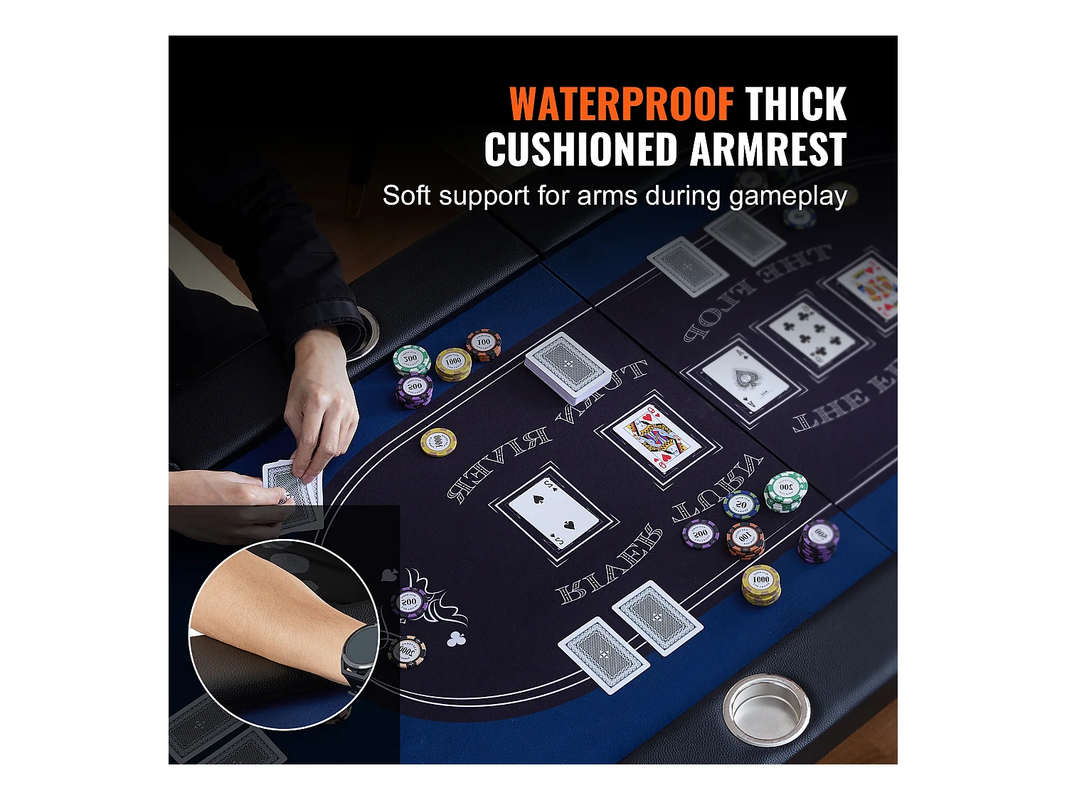 Table SucceBuy de Poker Pliable Ovale 10 Joueurs 213cm Casino Blackjack et Texas Holdem