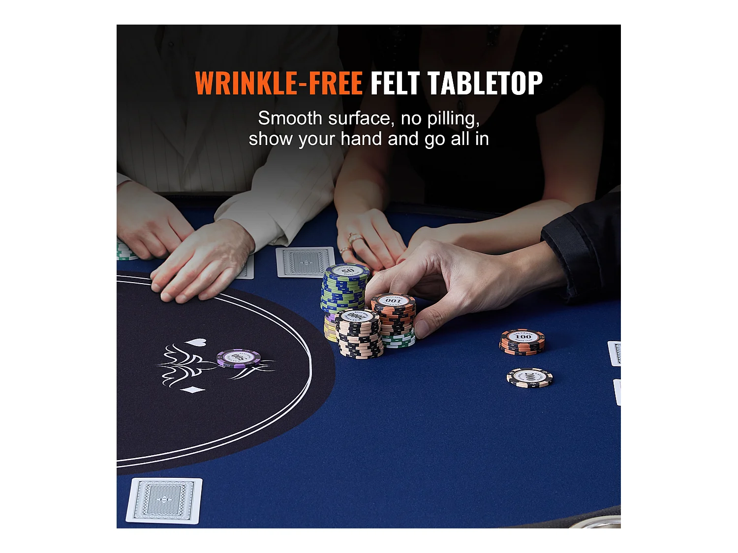 Table SucceBuy de Poker Pliable Ovale 10 Joueurs 213cm Casino Blackjack et Texas Holdem