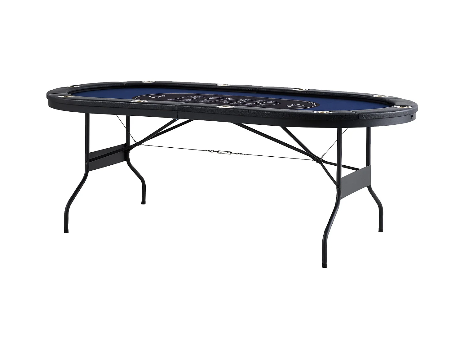 Table SucceBuy de Poker Pliable Ovale 10 Joueurs 213cm Casino Blackjack et Texas Holdem
