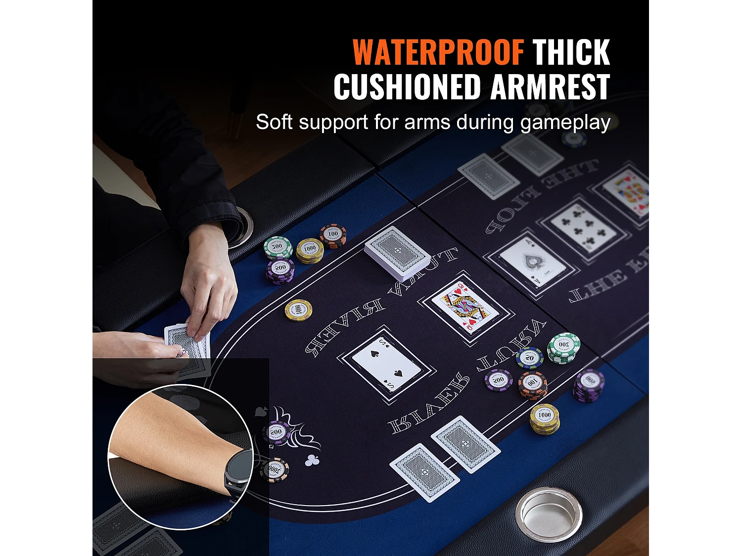 Table SucceBuy de Poker Pliable Ovale 10 Joueurs 213cm Casino Blackjack et Texas Holdem