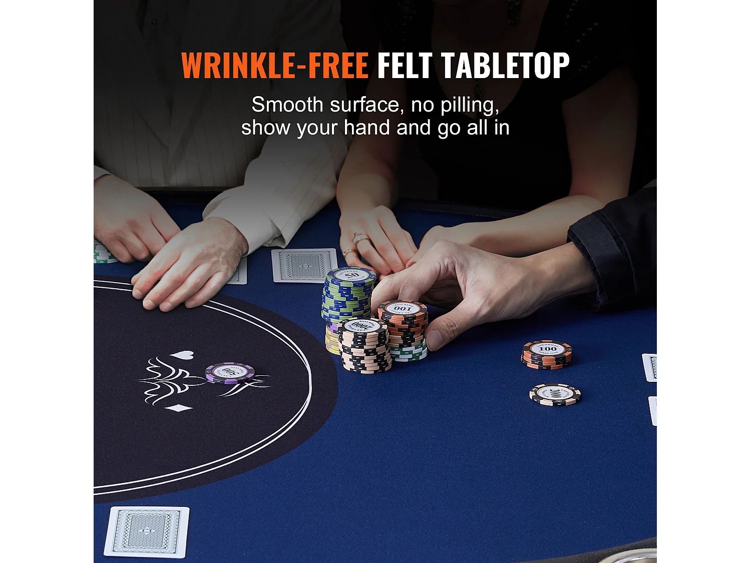 Table SucceBuy de Poker Pliable Ovale 10 Joueurs 213cm Casino Blackjack et Texas Holdem