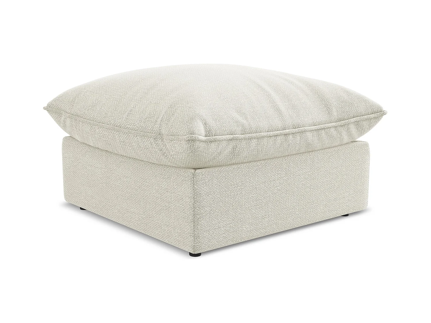 Pouf en tissu bouclette - sable - MANAO