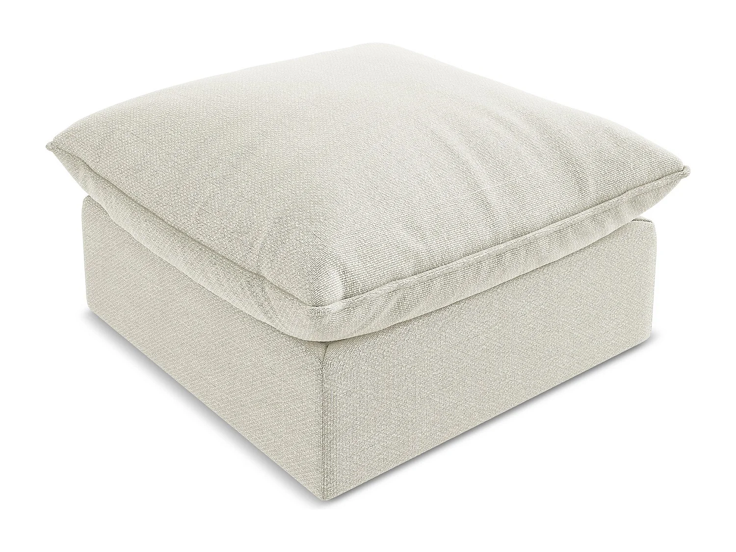 Pouf en tissu bouclette - sable - MANAO