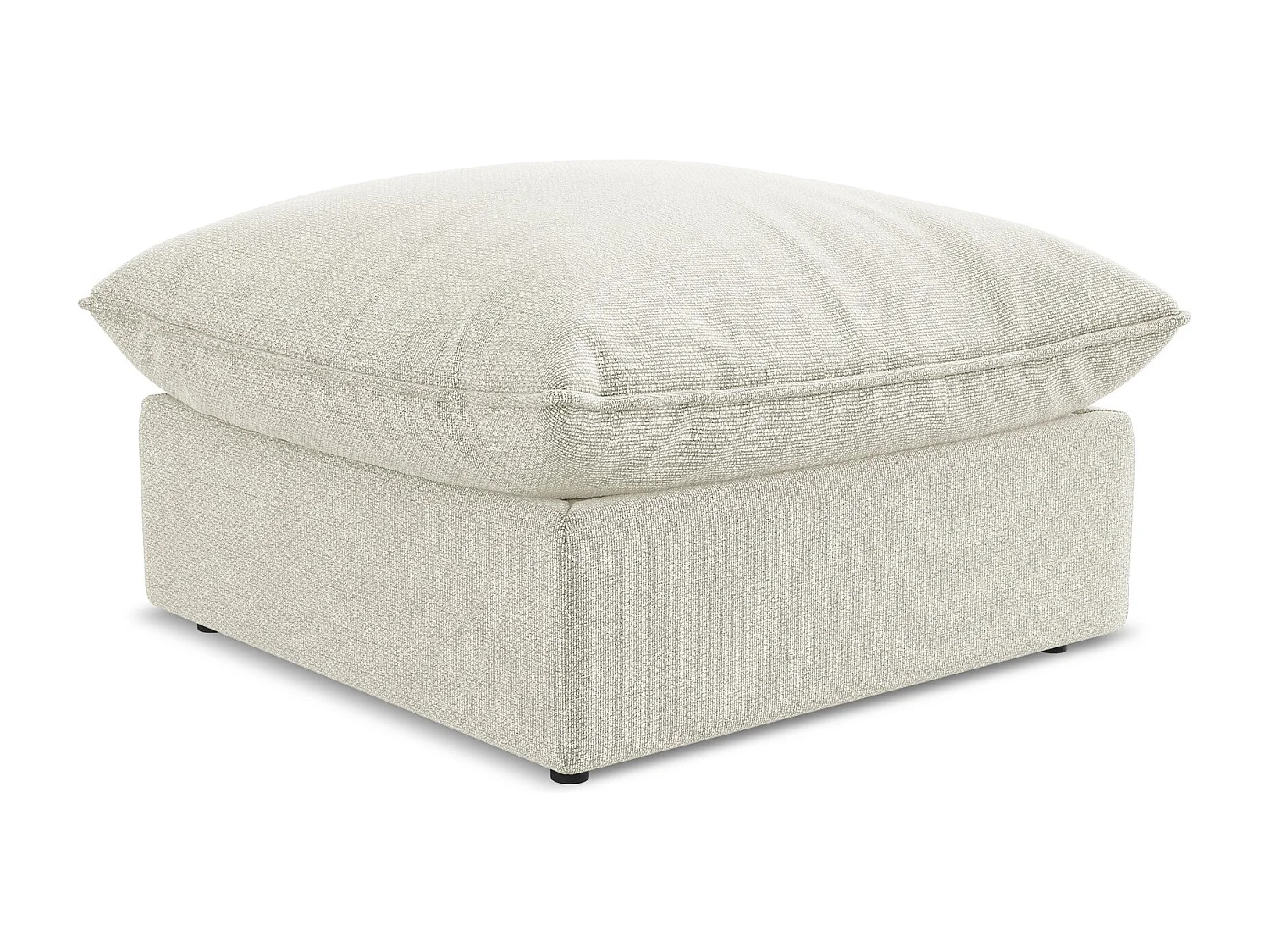 Pouf en tissu bouclette - sable - MANAO