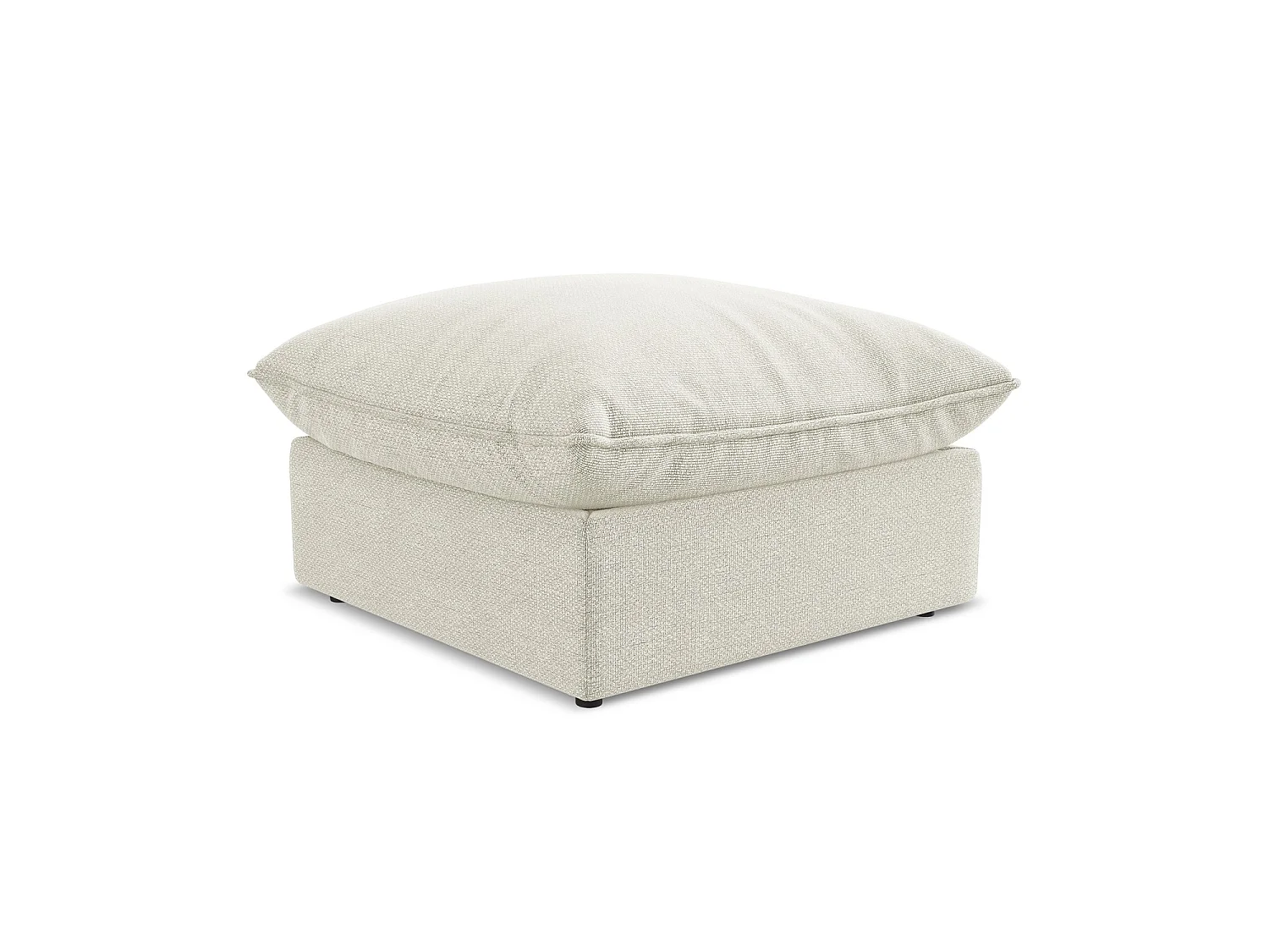 Pouf en tissu bouclette - sable - RAVENNA