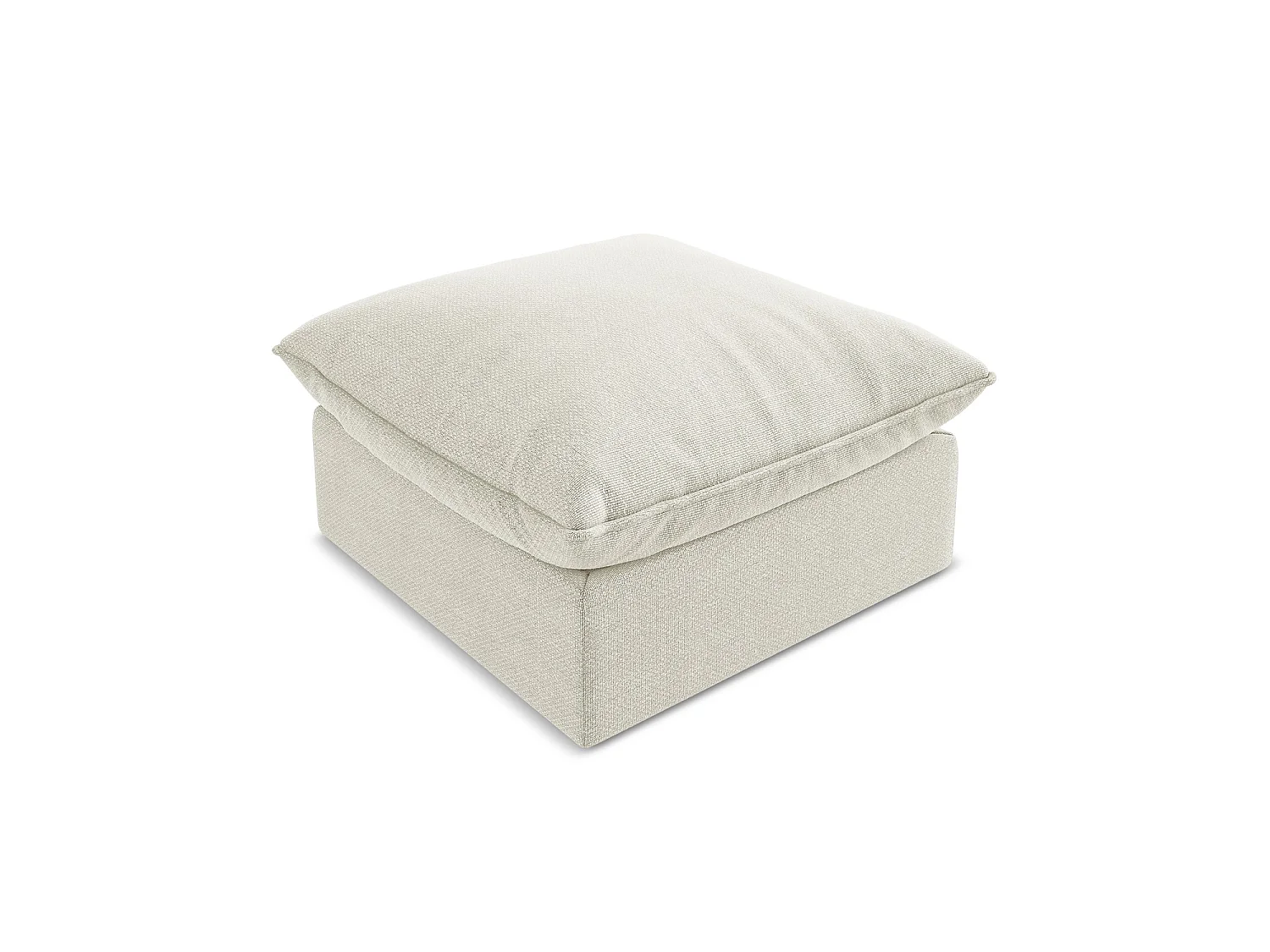 Pouf en tissu bouclette - sable - RAVENNA