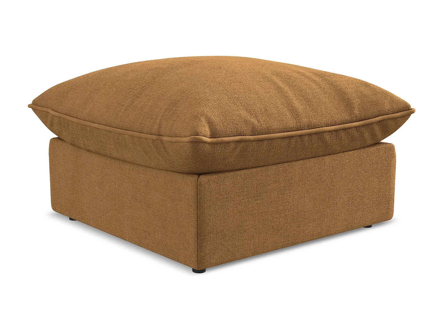 Pouf en tissu texturé - terre cuite - MANAO