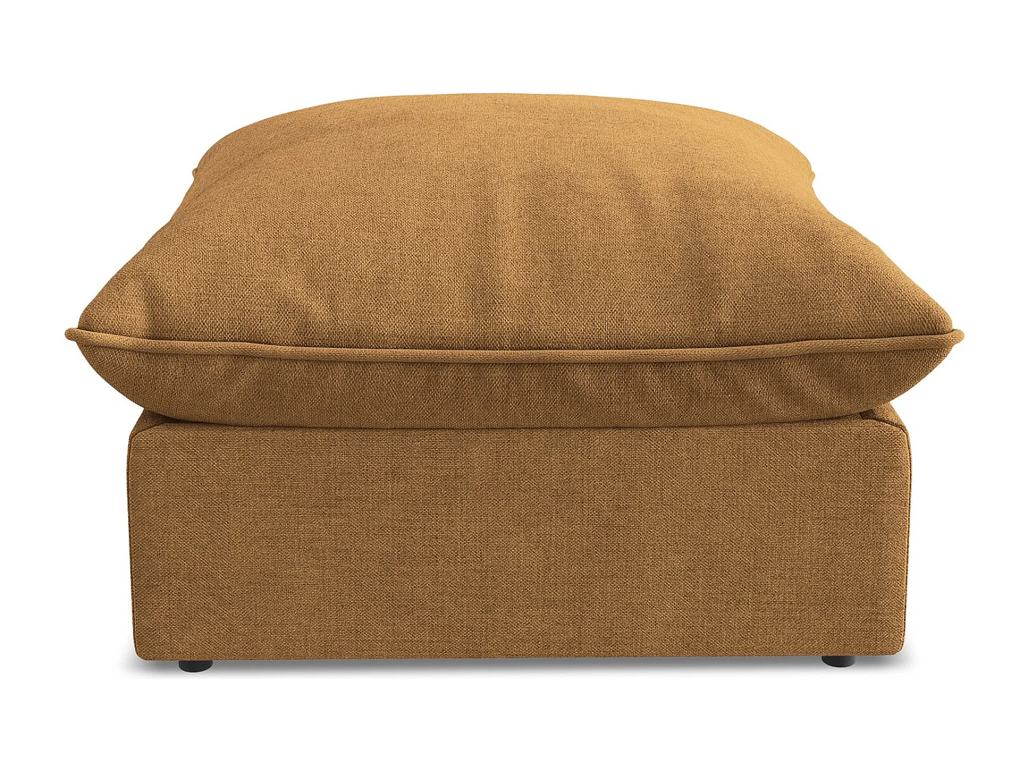 Pouf en tissu texturé - terre cuite - MANAO