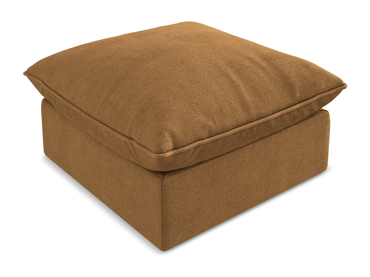 Pouf en tissu texturé - terre cuite - MANAO