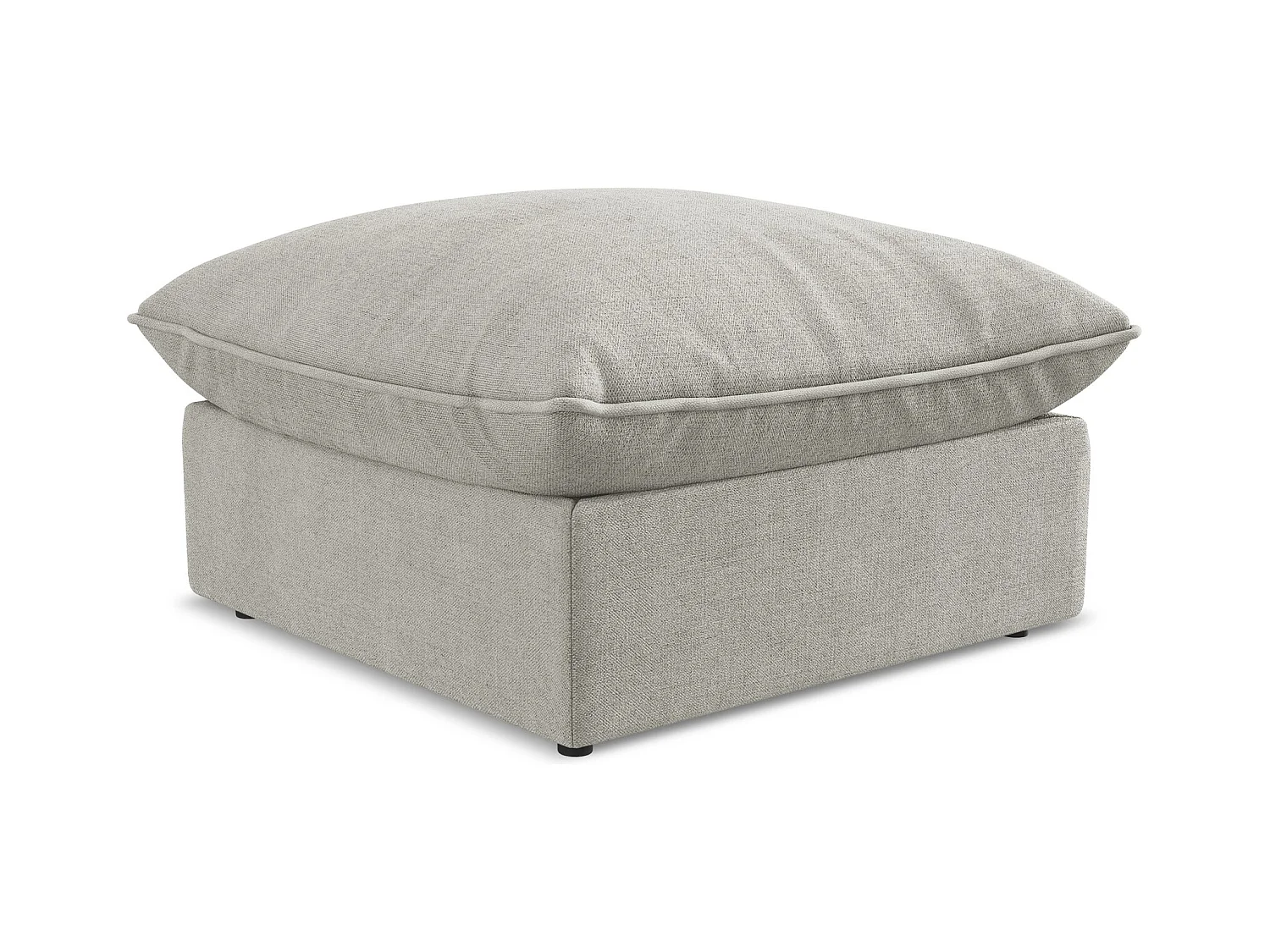 Pouf en tissu texturé - gris clair - MANAO