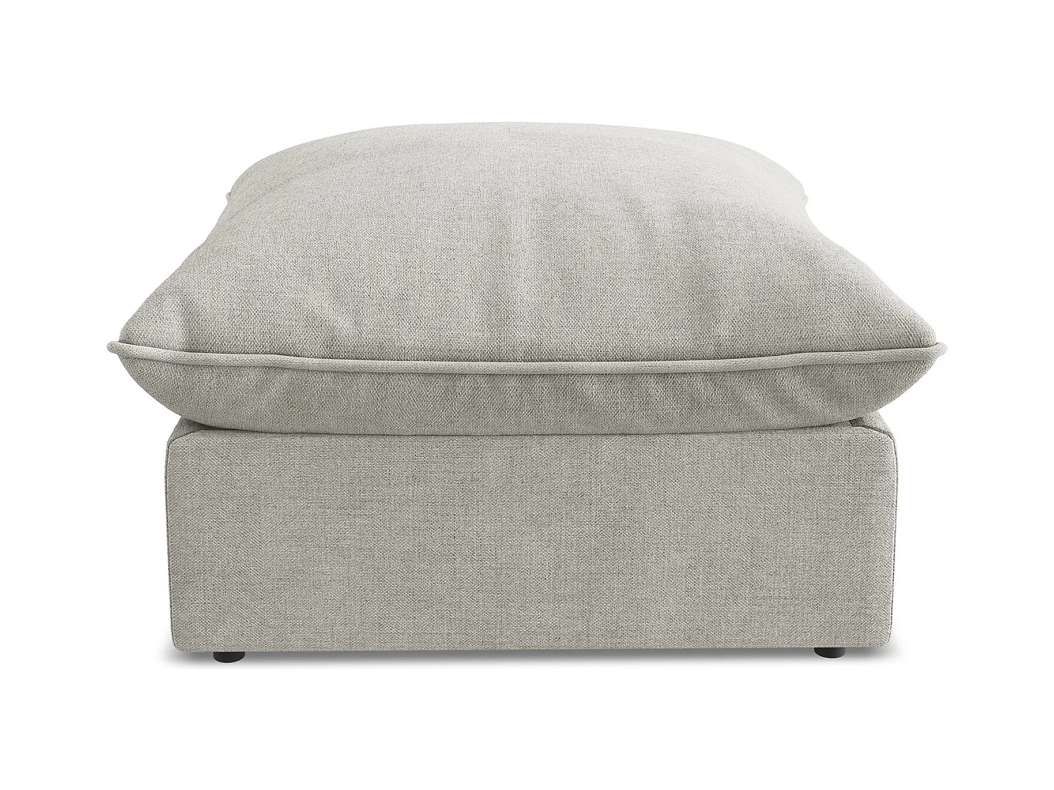 Pouf en tissu texturé - gris clair - MANAO