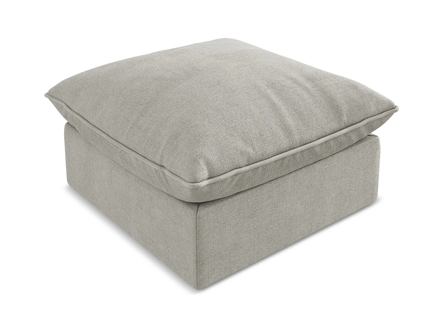 Pouf en tissu texturé - gris clair - MANAO