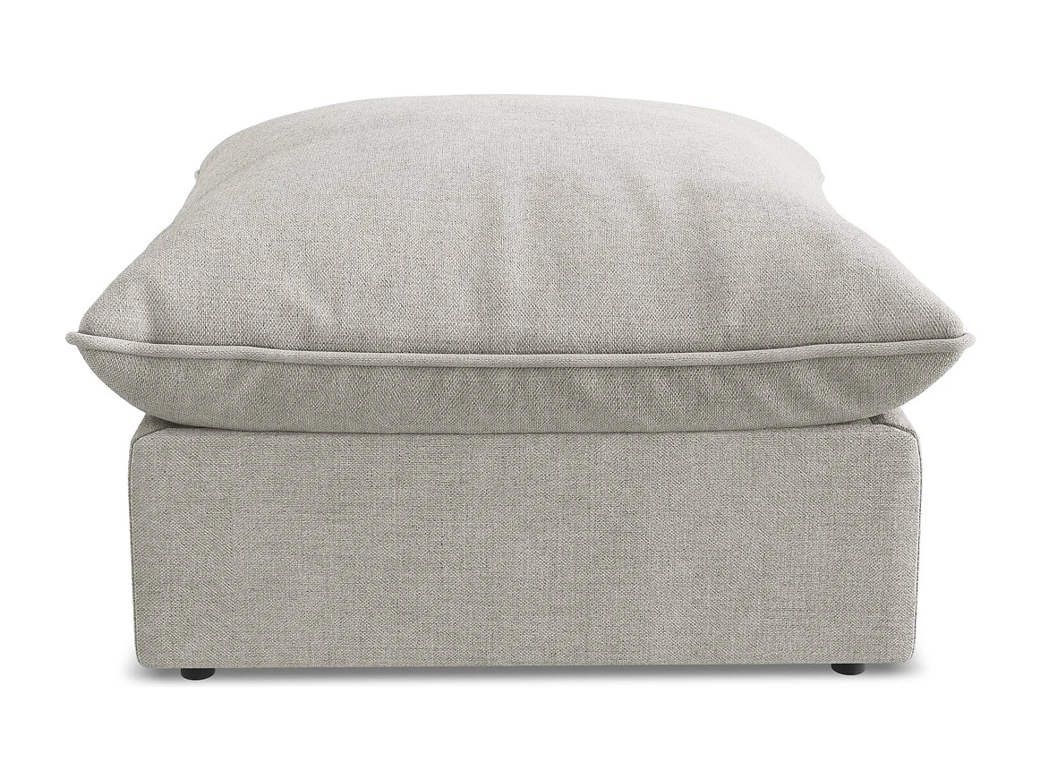 Pouf en tissu texturé - gris clair - MANAO