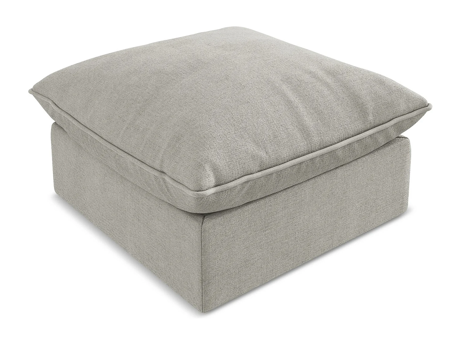 Pouf en tissu texturé - gris clair - MANAO