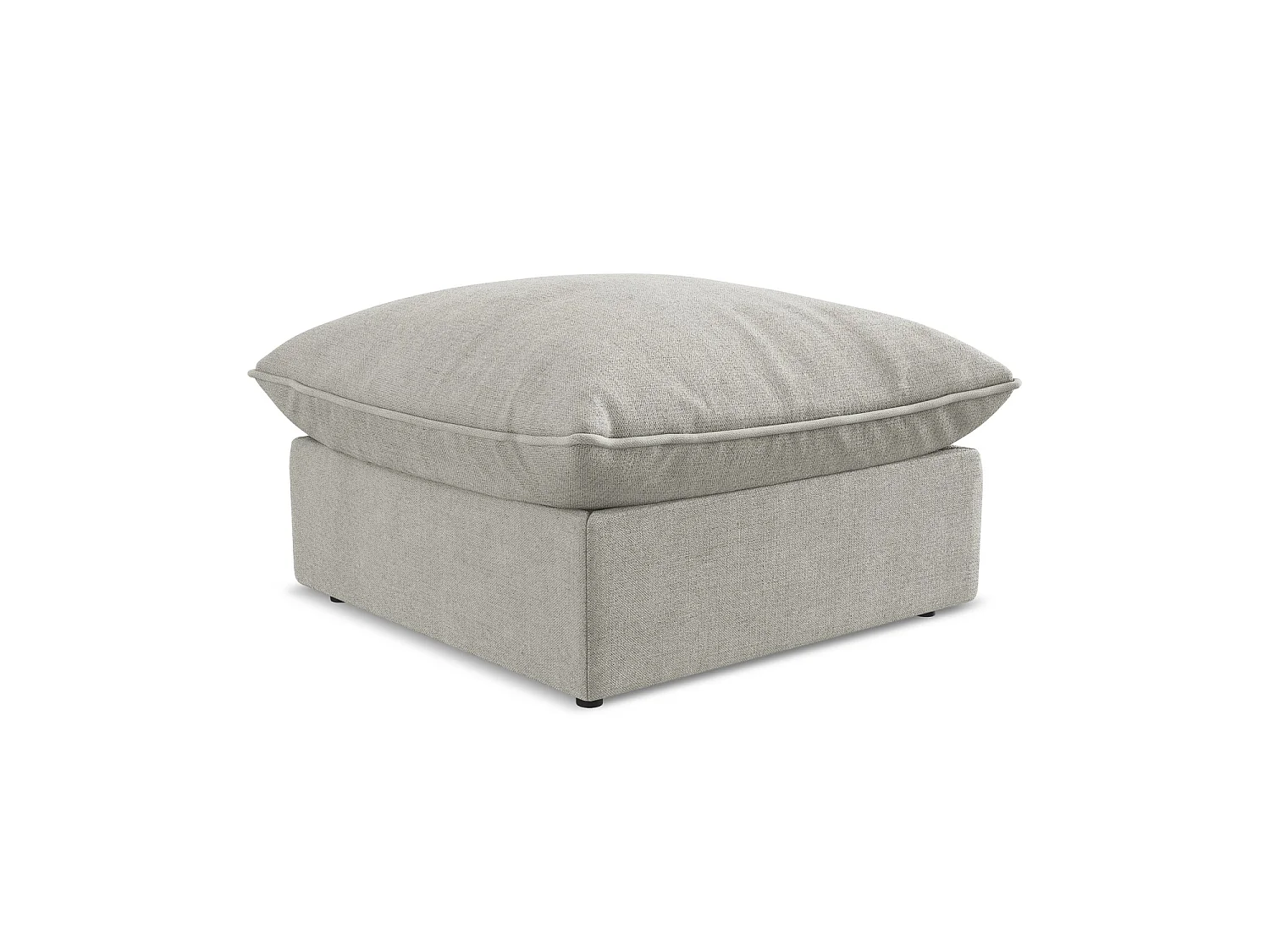 Pouf - Hocker - Strukturstoff - Hellgrau - RAVENNA